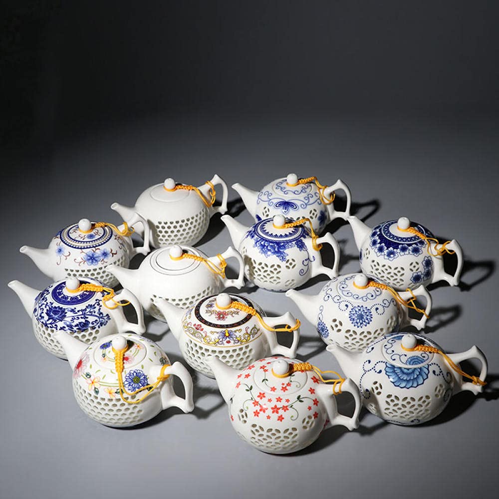 Czajniczek Zaparzacz Do Herbaty Czajniczek Ekspres Do Herbaty 1 Sztuk Hollow Teapot Ceramic Niebieski I Biały Czajnik Czajnik Czajnik Czajnik Czarny Herbata Pu Er Kung Fu Zestaw Herbaty 240Ml Hollow H