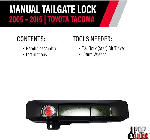 Miniatura 15 de Cerradura manual para puerta trasera, de la marca Pop & Lock, para automóviles, Super blanco