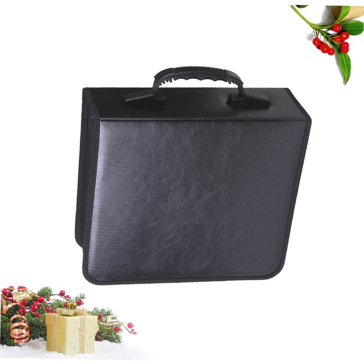 ORFOFE Borsa per CD e Dvd Auto Slot Organizer Custodia Scatola di Ricambio in Tela Cerniera Pratica per Conservare CD e Dvd Bianca
