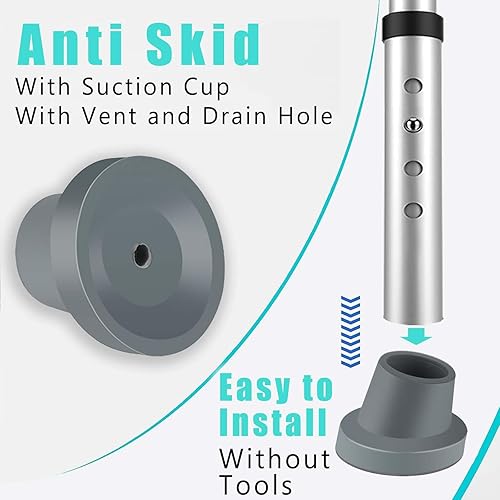 Miniatura 2 de Paquete de 4 patas de repuesto para silla de ducha  Puntas de goma inclinadas de 1-18 pulgadas Banco de ducha antideslizante  Bancos de