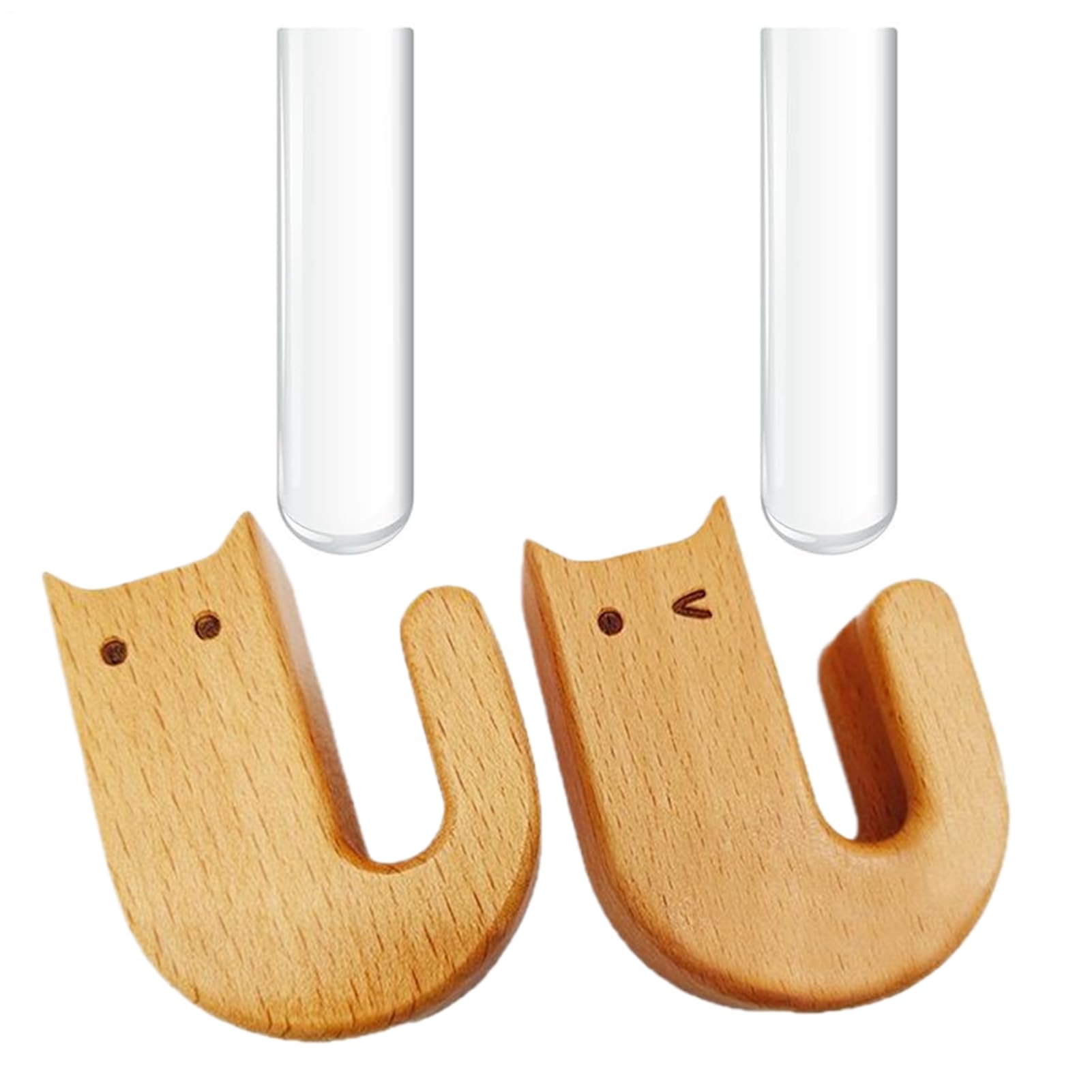 Aimant en forme de chat et vase à fleurs en bois, cadeau mignon