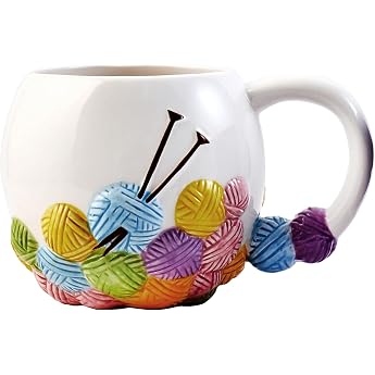 Hemline Novelty Knitting Yarn Cup - Sewing Birthday Office Cup Drink Gift