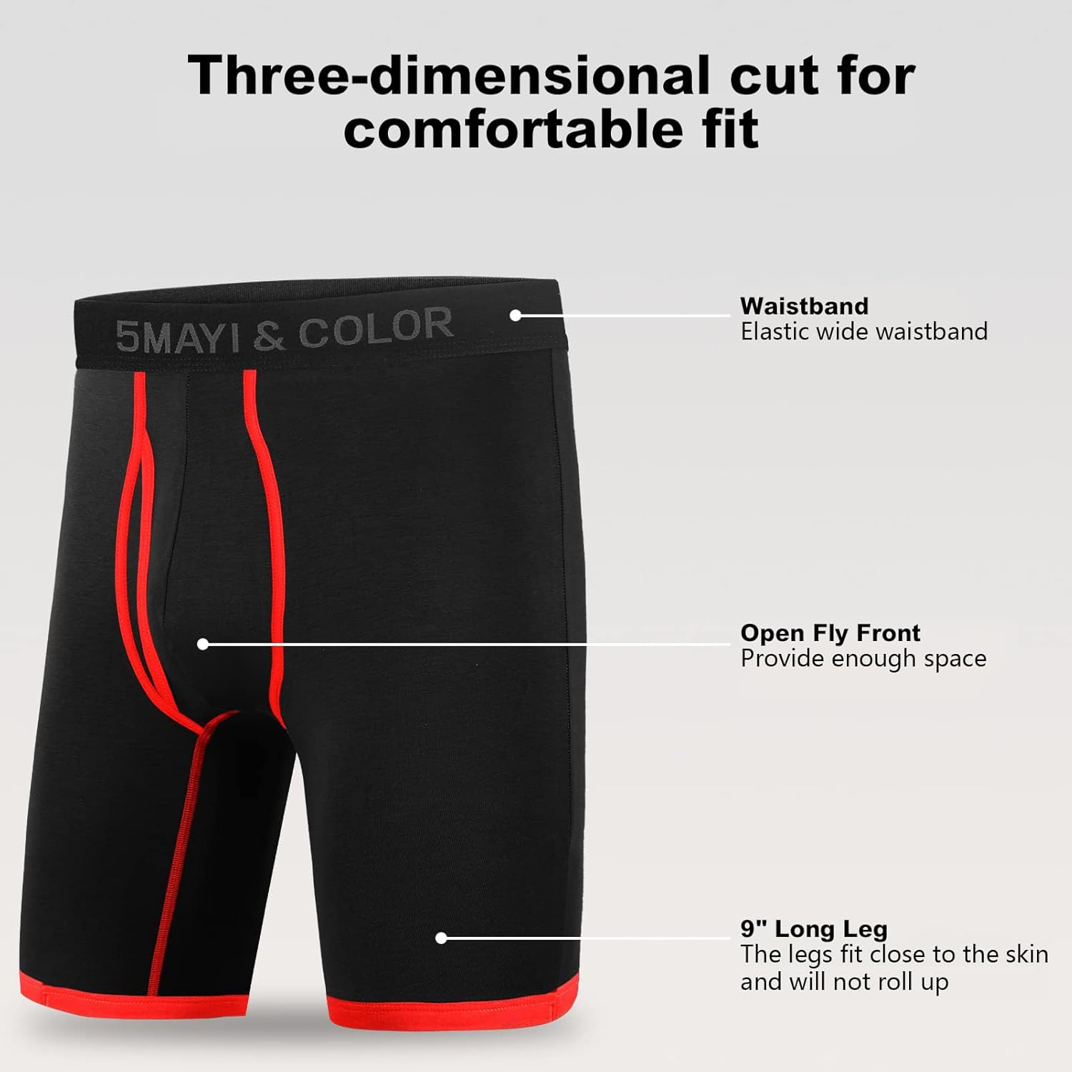 5Mayi Lange Boxershorts Herren Baumwolle Unterhosen Männer Unterwäsche Herren Retroshorts (Gr.S-2XL) - Image 6