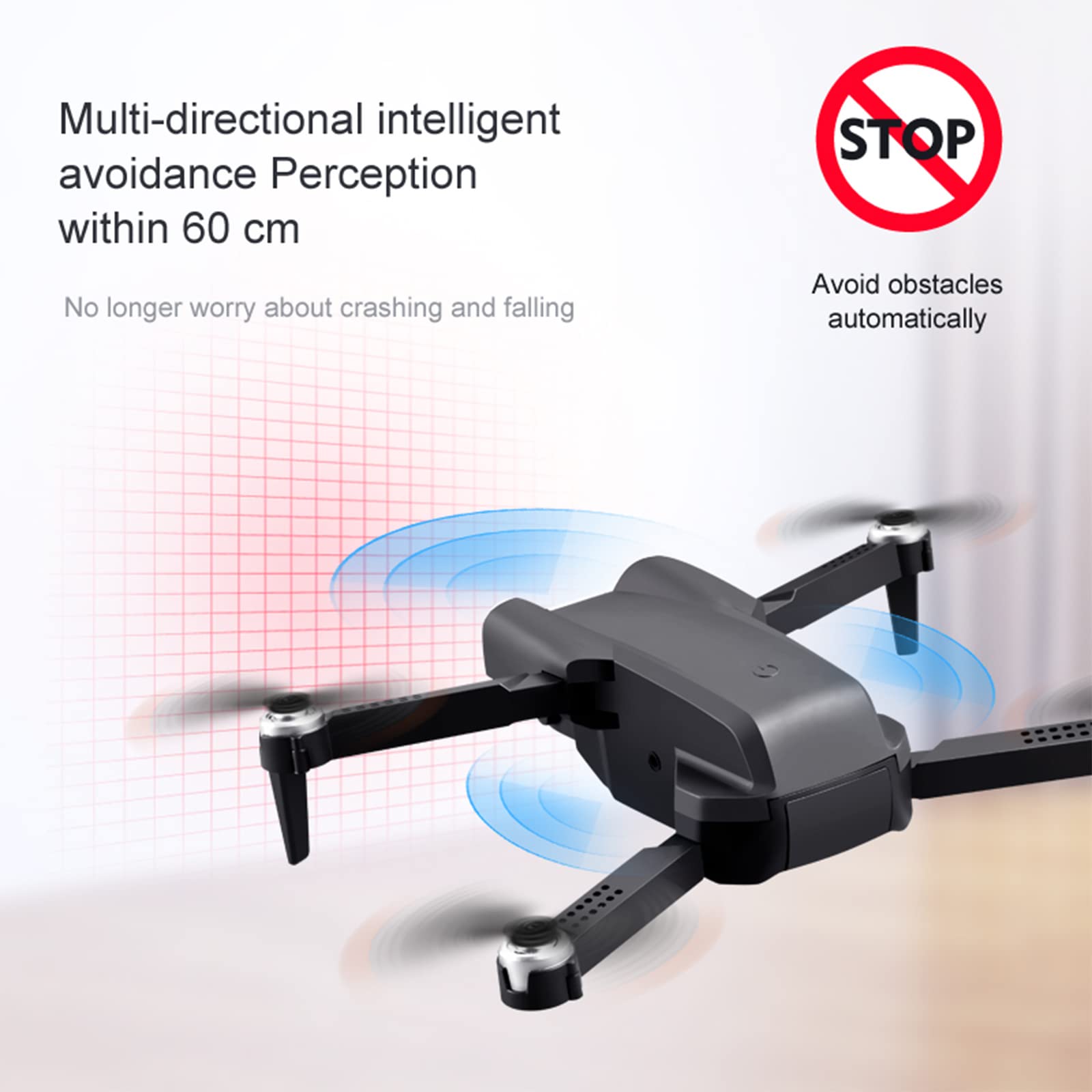 Mini dron dla dzieci i początkujących, składane mini drony zabawki z pilotem zdalnego sterowania 1080p HD, wysokość trzymania, tryb bezgłowy, lot trajektorii, składany dron dla dorosłych chłopców dziewcząt prezent zabawki (drone)