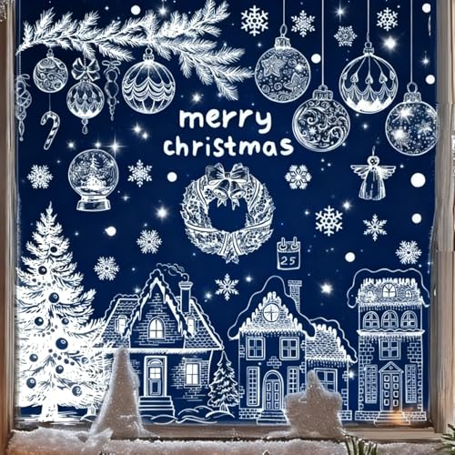 Slothbyte 129 Stk Fensterbilder Weihnachten Selbstklebend,PVC...