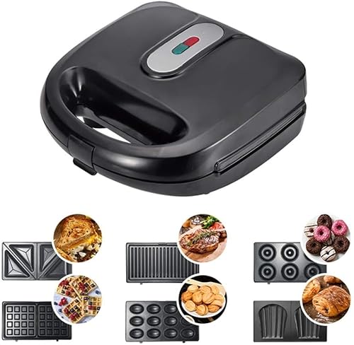 Miniatura 1 de 750 W 6 In1 Waffles Eléctricos, Máquina de sándwich, Huevo de Burbuja Horno para Cocina, Desayuno, Burbuja Waffle Donuts Multi-Baker