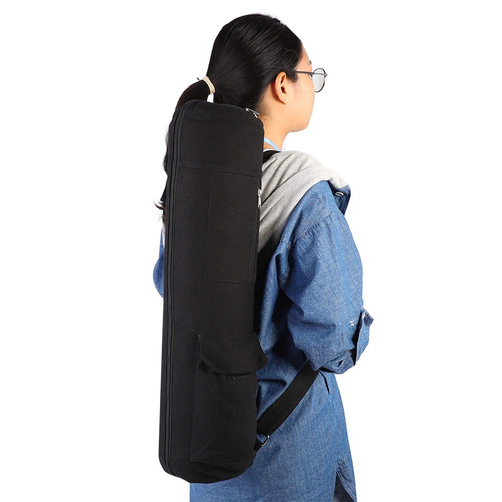 Qiilu Sac Tapis Yoga Yoga Bags And Carriers Fits All Your Stuff Black Multifunctional Black Yoga Mat Storage Bag Carrier Backpack With Adjustable Strap