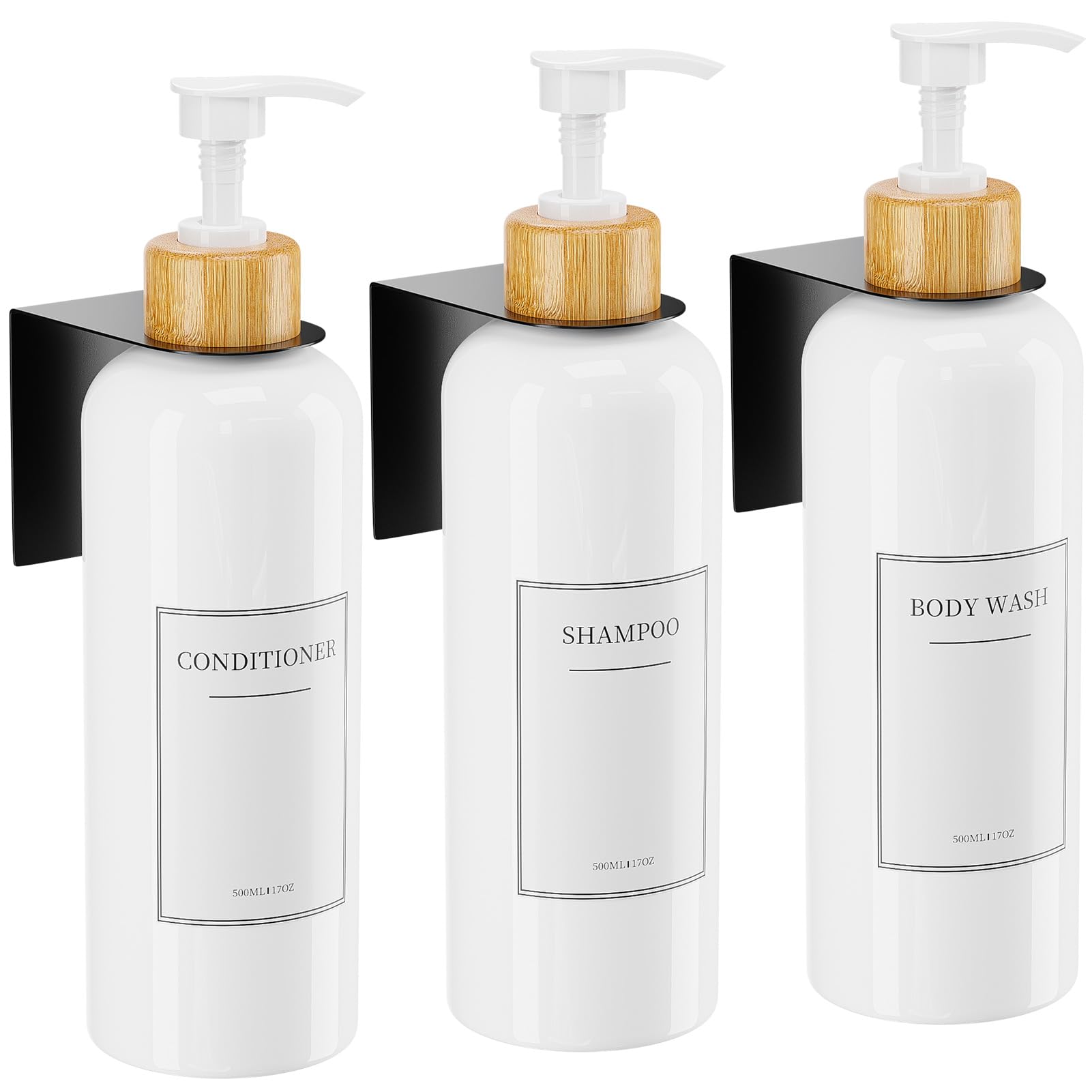 Hordely 17OZ Shampoo and Conditioner Dispenser for Shower, Refillable