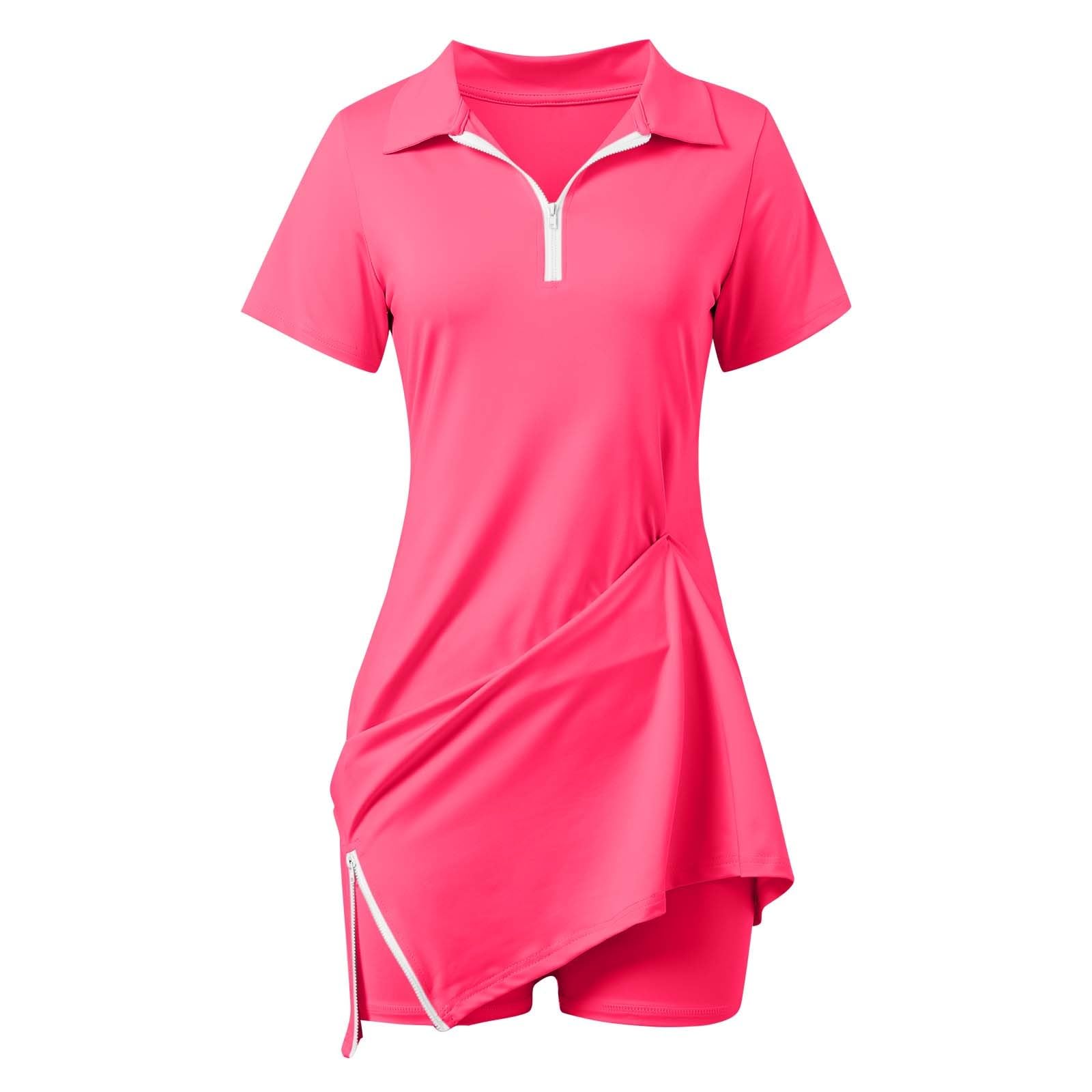 Robe d'été pour femme - Robe de tennis active avec short intégré - Jupe de sport extensible confortable et respirante pour le sport en plein air