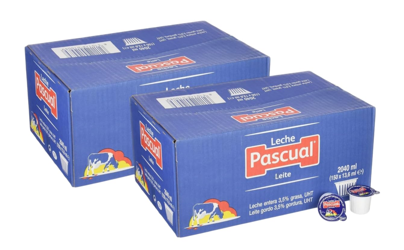 Leche Pascual Entera UHT Monodosis 13,6 ml Caja 300 Tarrinas