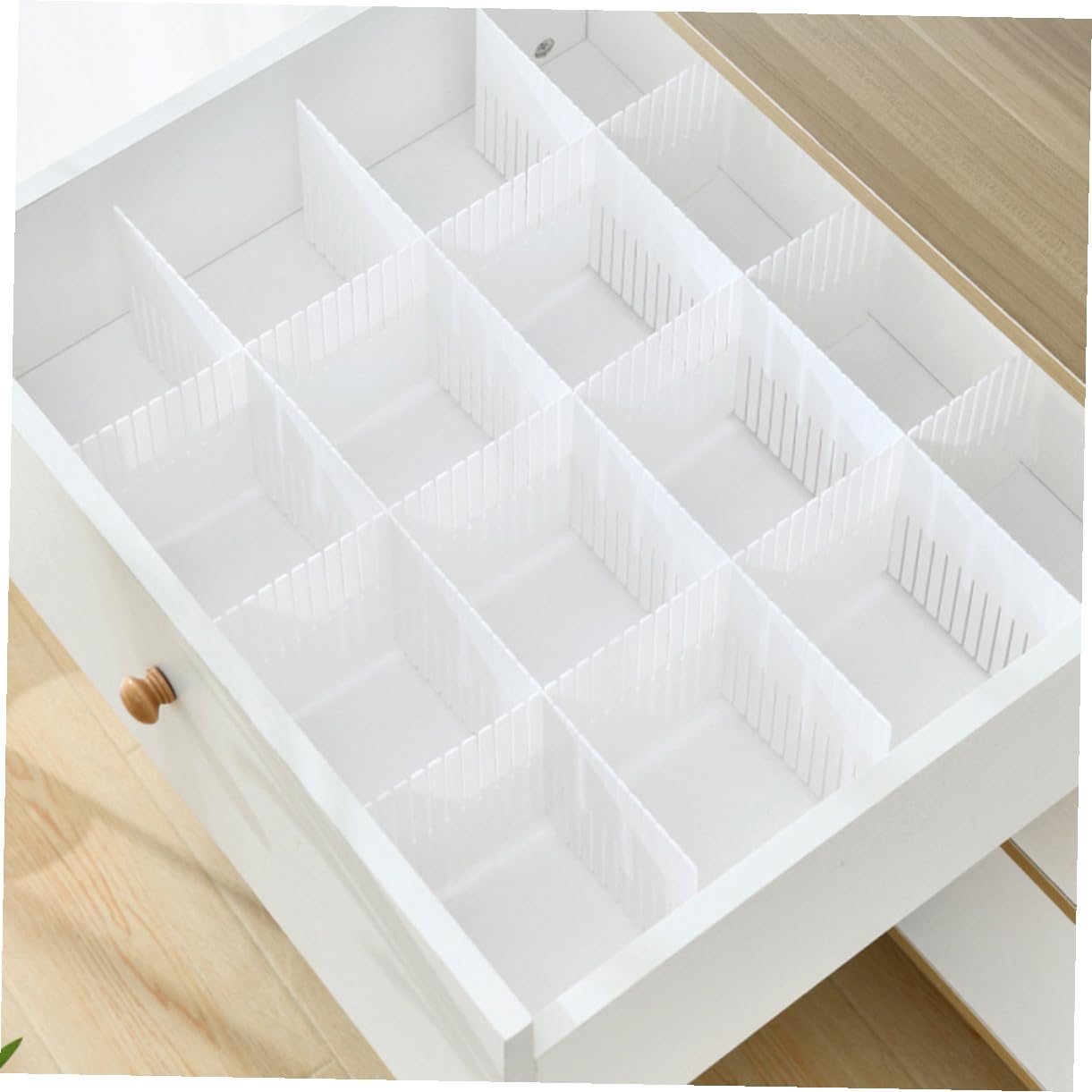 10 pezzi Divisori per Organizzatori Modulari per Armadio e Cucina Separatori Regolabili per Biancheria e Intimo Metodo Salvaspazio per Casa Facili da Combinare e