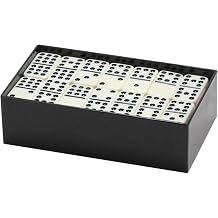 CHH Double 9 Jumbo Dominoes Set, 55-Piece Ivory Domino Tiles with Black Pips, Oversized 2.2-Inch Tiles with Black Storage Box for Family Game Night