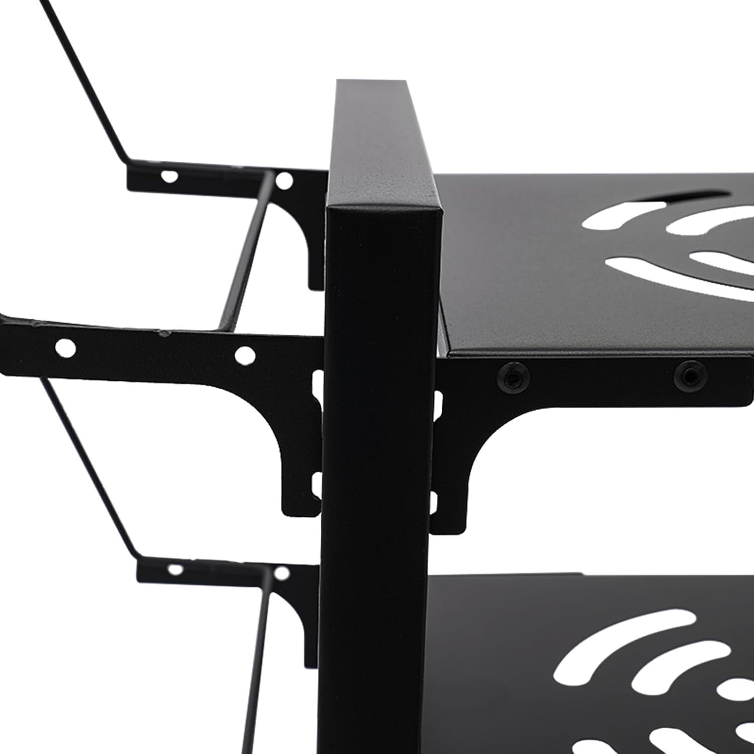 Expandable Pot Pan Lid Organizer Rack, 4 Tiers Adjustable Pot Racks for Kitchen Cabinet Counter Storage, Sturdy Metal - Black
