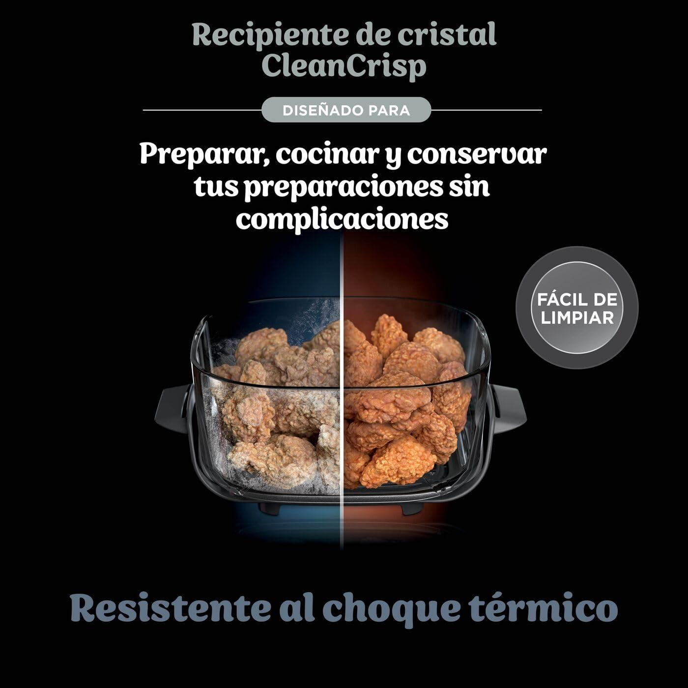 Ninja CRISPi, 2 Contenedores de Alimentos TempWare de 1,4L, XSKLIDPLT2EUUK | Tapa Snap-Lock, Apto para Freidora de Aire y Resistente al Choque Térmico, Prepara, Cocina y Guarda Alimentos, sin BPA
