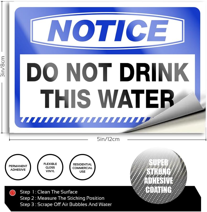 Notice Do Not Drink This Water Sticker - Non-Potable Water Warning