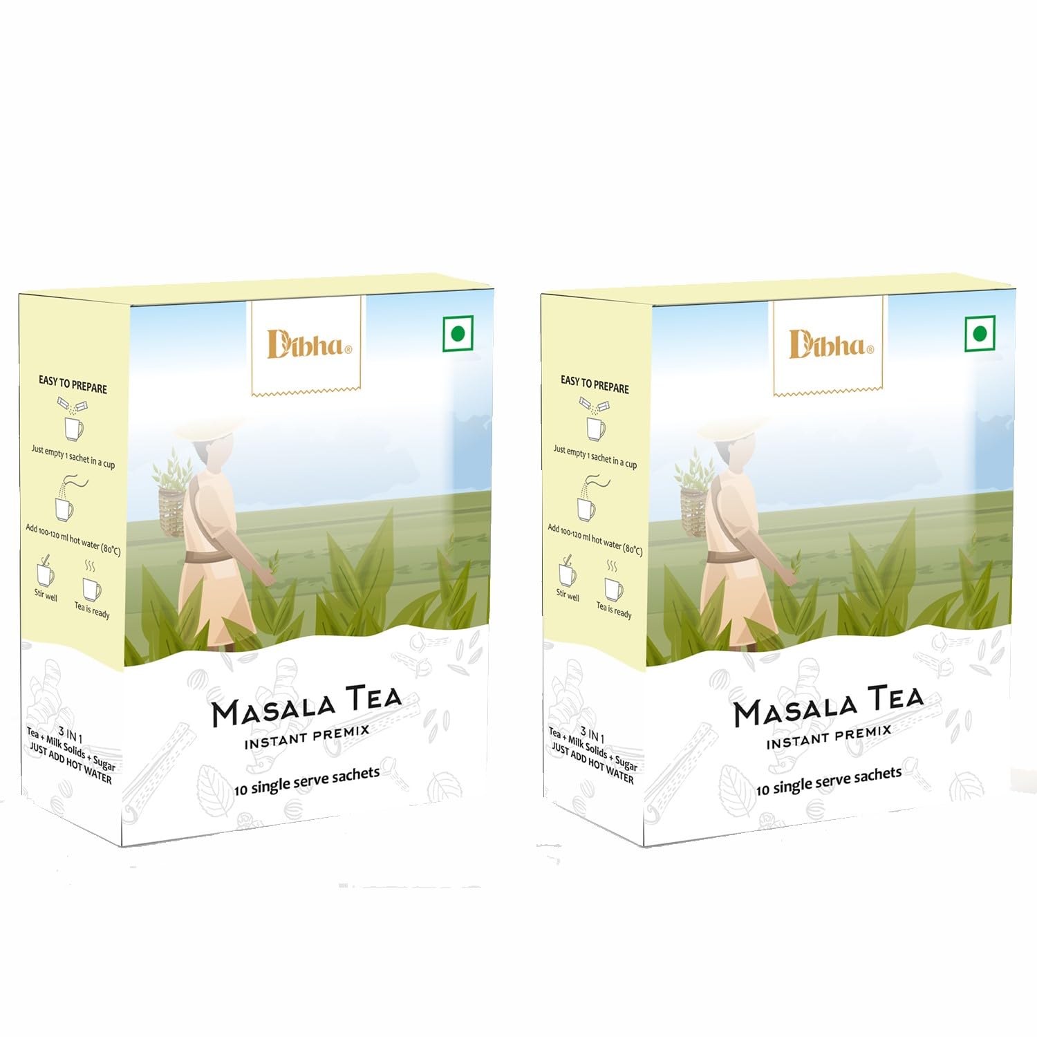 Dibha - Honest Snacking Instant Masala Tea Premix Sachet | Tea Powder | Ready To Drink Tea | Premix Tea | Flavoured Tea | Desi Chai | Tea Premixes |Pack of 2, 10 Sachet Each, 280 gm (B0D3M9MW52) Amazon Price History, Amazon Price Tracker
