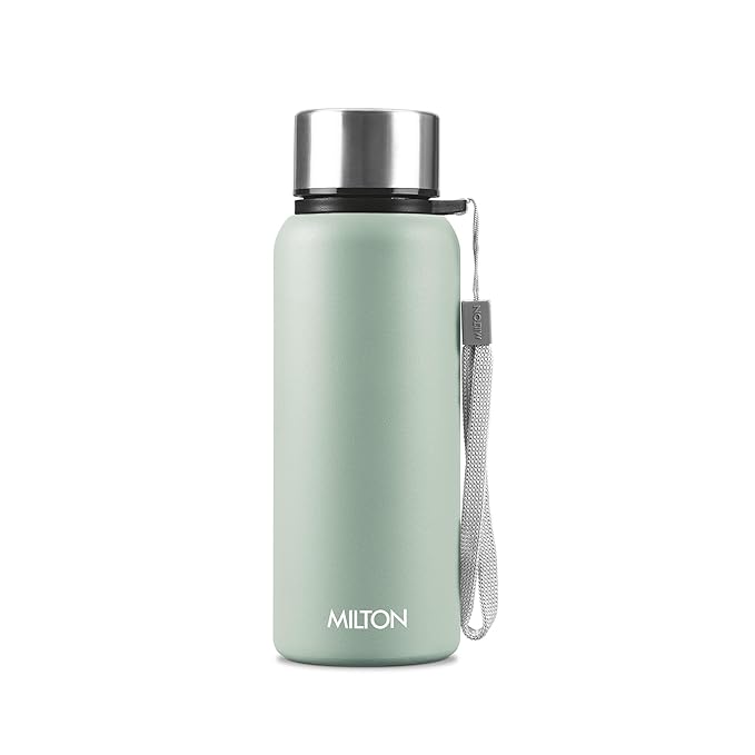 MILTON Brim 600 Stainless Steel Water Bottle 560 ml, Single Walled, ISI Certified I Leak Proof Lid, Rust Proof I For School, Office, Gym I Light Green