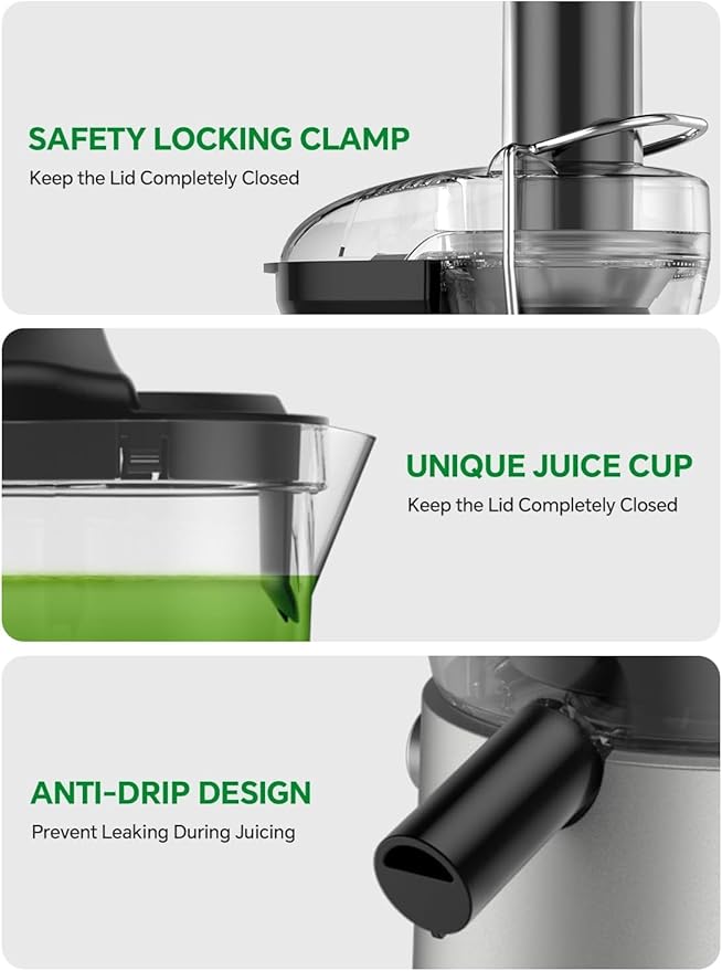 Extractor de Jugos 1200W Boca Ancha 3 Pulgadas 2 Velocidades miniatura 8