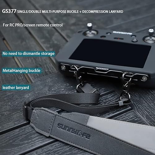 Miniatura 4 de Taoke D JI RC Pro Accesorios Correa de cuello ajustable de piel sintética, cordón con hebilla de aleación de aluminio CNC para controlador RC Pro,