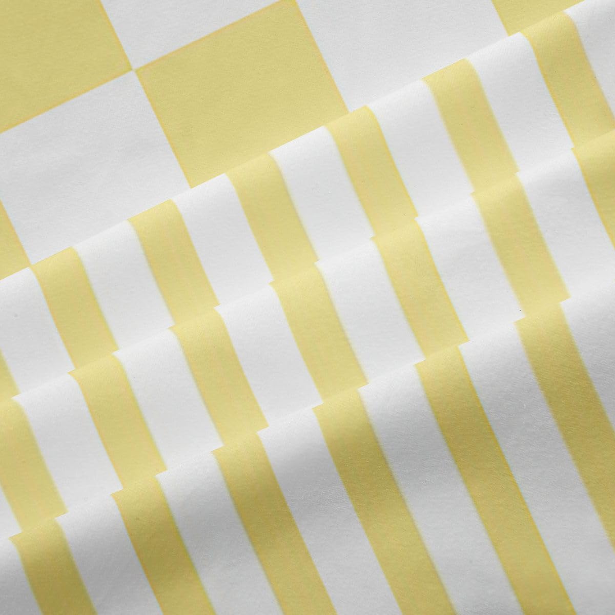 Homewish Żółte i białe zasłony zaciemniające w paski, 117 x 183 cm, w kratkę, zasłony na przelotkach do salonu, sypialni, prosty design, 2 panele, sztuka nowoczesna, estetyczna dekoracja