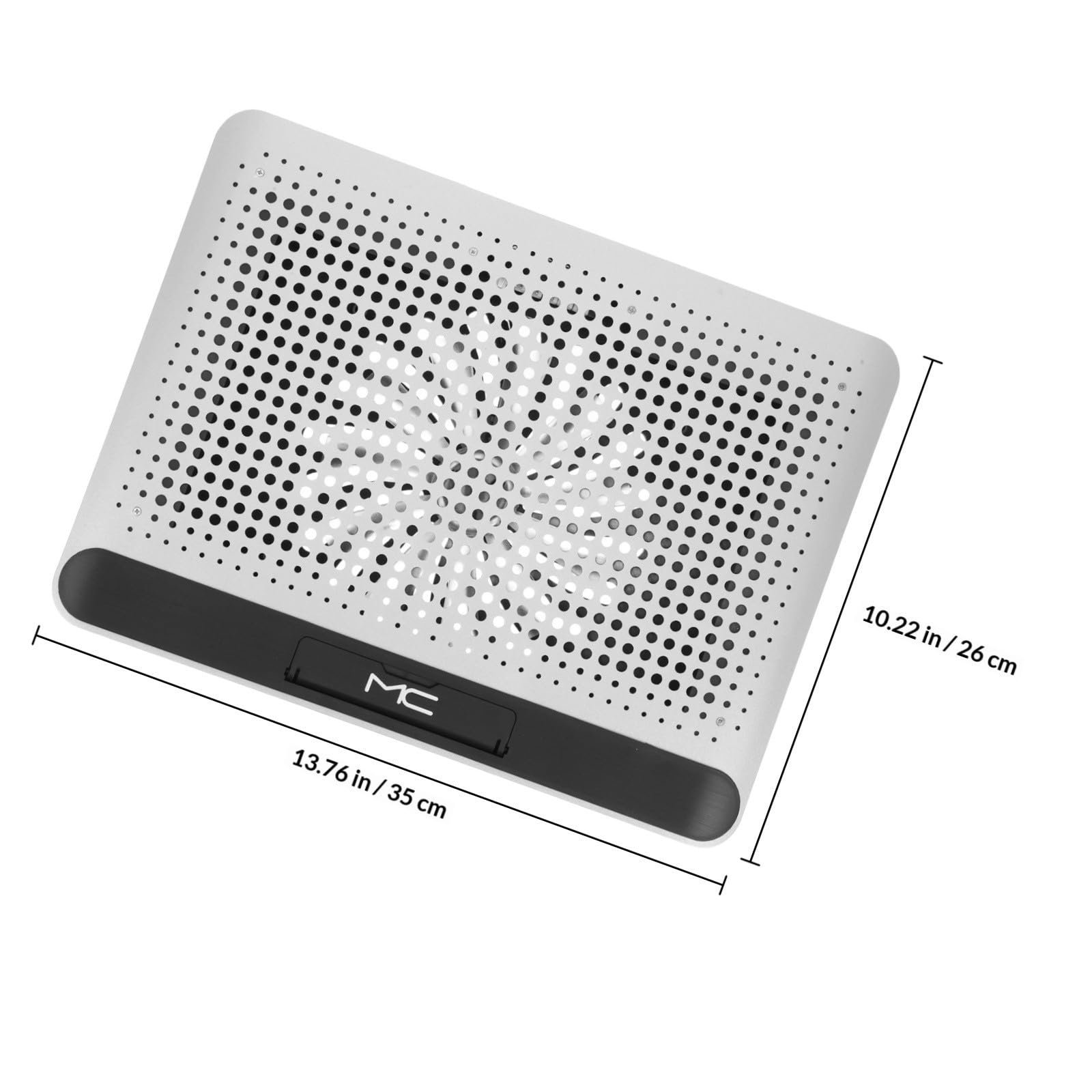 PRETYZOOM Soporte Refrigerante para Portátil con Ventilador Silencioso Base Ergonómica de Aleación de Aluminio Compatible con Laptops Doble USB y Seis Ángulos de Ajuste para Uso Cómodo Casa