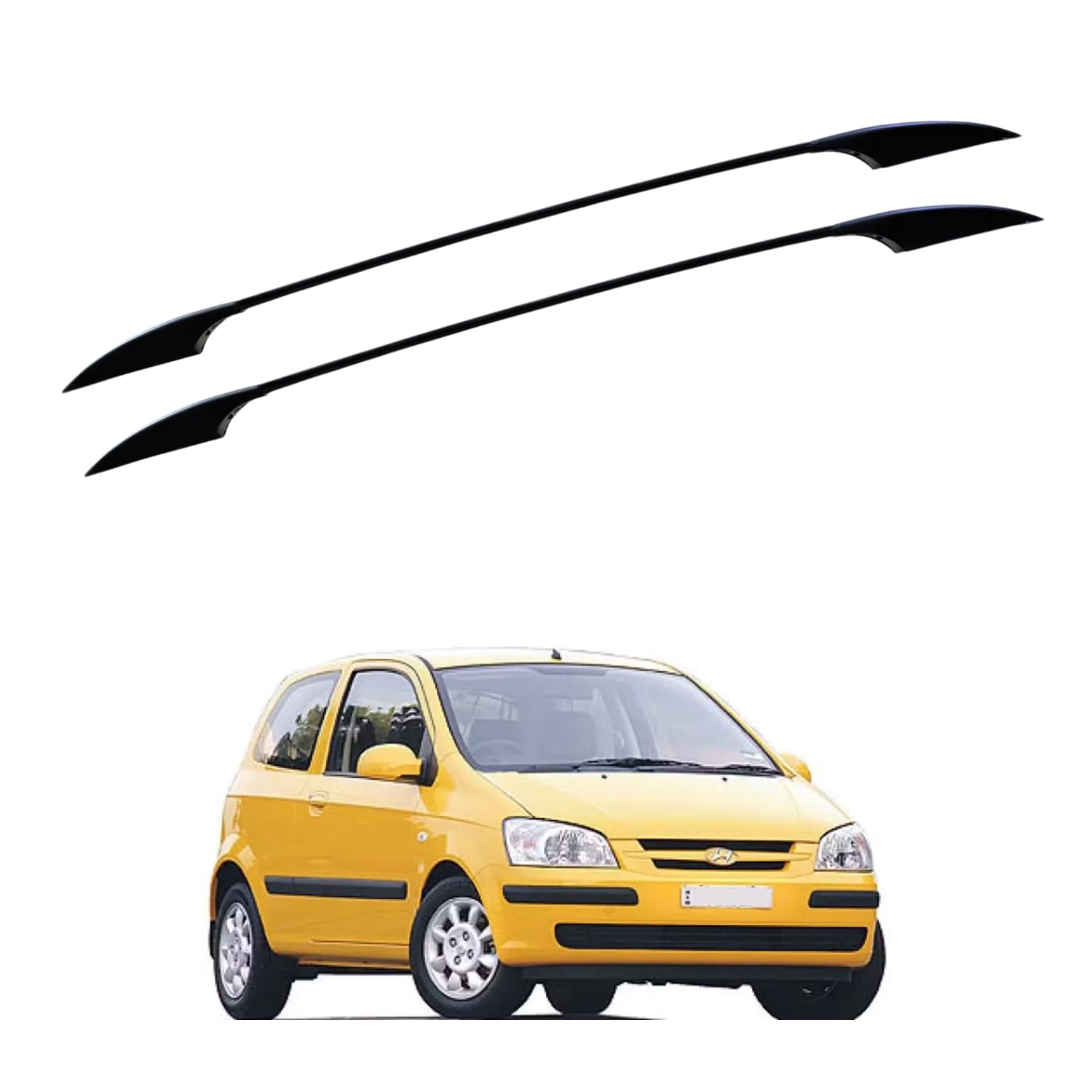 AKSMIT Universal Car Roof Rail with Premium 3M Adhesive Tape | No Drilling Required | Aluminium Alloy Bar & ABS End Caps | Decorative Roof Rack Rails for Hatchback, Sedan & SUV (Black, Pair of 2) A46 | Metal Build-image-47