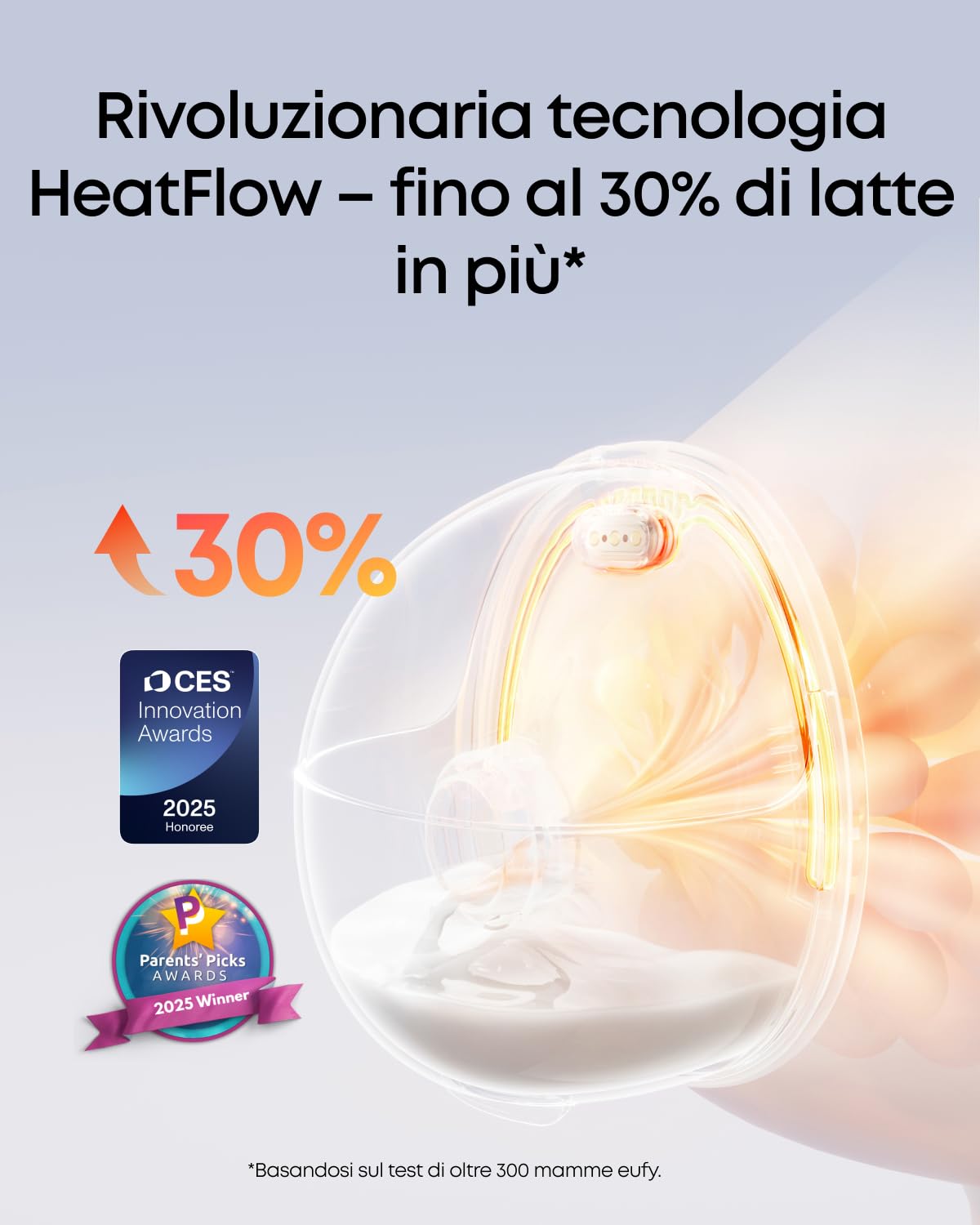 eufy S1 Pro Tiralatte Portatile con Riscaldamento, Compatto a Mani Libere con HeatFlow Avanzata, Base di Ricarica Wireless, OptiRhythm Controllato da App, Aspirazione Clinica, Per il Reggiseno