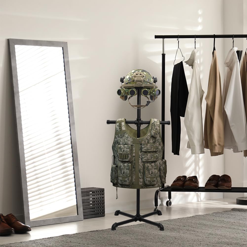 Tactical Gear Body Armor Stand: Tactical Vest Hanger for Police & Duty Gear - Helmet Vest Belt Display Rack