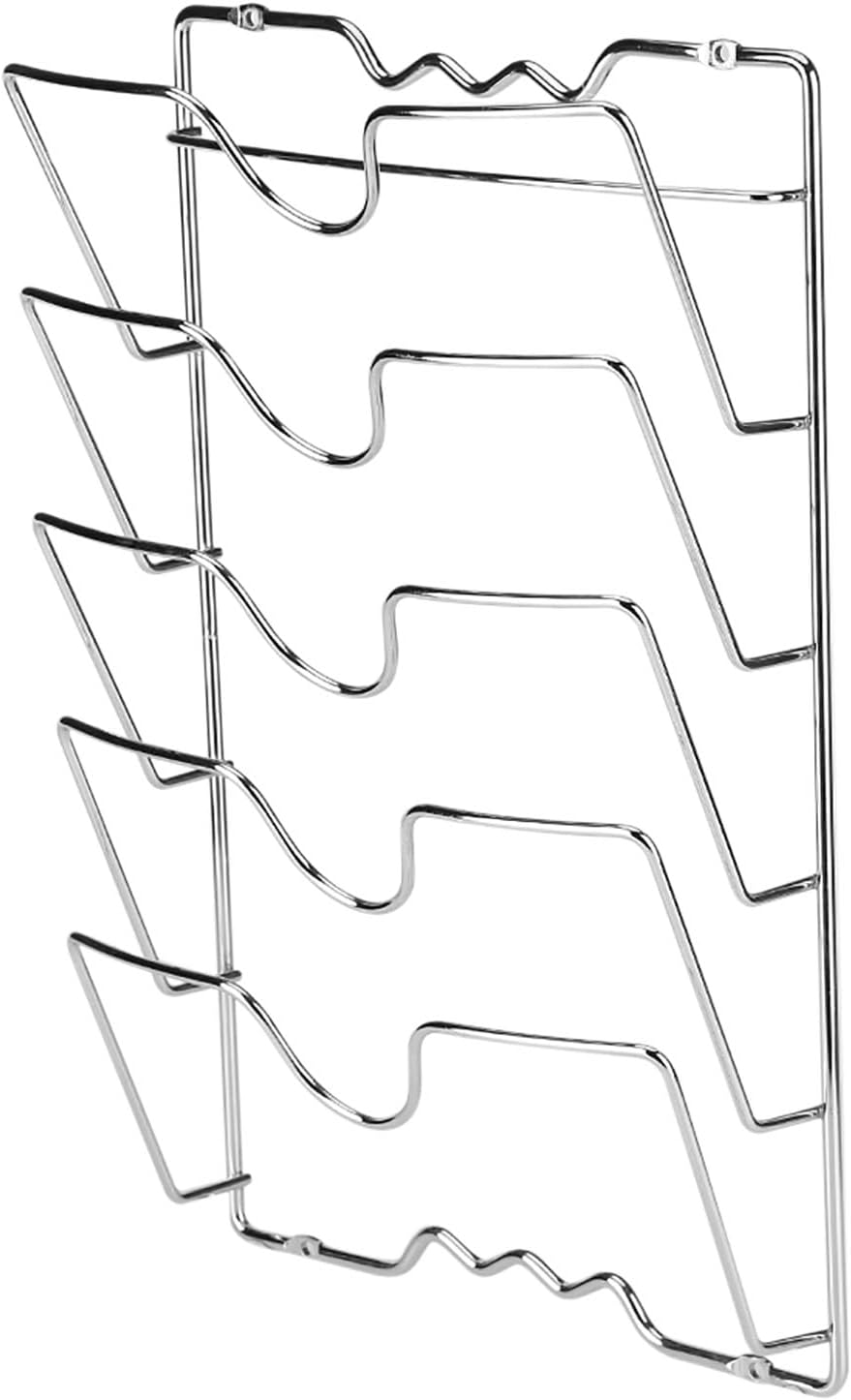 Pan Lid Holder, Wall Door Mounted Pot Lid Rack with Mounting Accessories, Lid