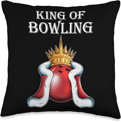 Bowling Club Bowler Bowling Ball Skittles Fan Young Man Bowler Bowling King - Almohada de 16 x 16 pulgadas, multicolor