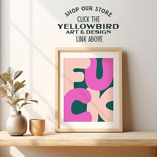 Miniatura 4 de Funky Wall Art funny Sayings - Cute Aesthetic funny Wall Decor - funny Quotes Wall Decor for Women - Preppy Room Decor - Pop art - Chic Print - Pink