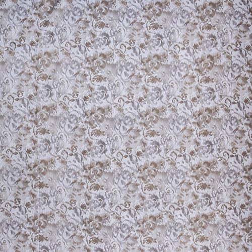 Image of LINENWALAS Cotton Sheer Curtains for Window - Light Filtering 6 Feet Set of 2, Aesthetic Cafe Curtain Floral Printed Drapes with Grommet Hanging - (L 6FT x W 4.5FT, Sand Stone)