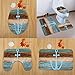 OUNONA 3 Piece Bathroom Rug Set Nautical Anchor Pedestal Mat Non Slip Bath Mat Toilet Lid Cover Toilet Rug Set