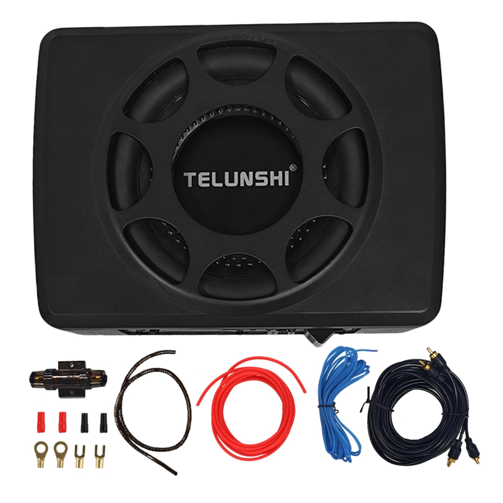 Subwoofer attivo 8 pollici 1000W Salvaspazio per Auto | Struttura compatta salvaspazio 8 pollici 1000W Bassi profondi, ingombro ridotto per Auto Musica e guida