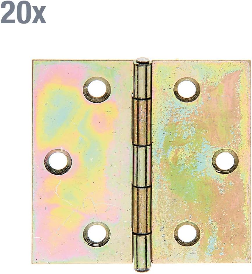 Hinge Rectangular 51 x 51 mm / 20 STK. Oberflaeche: galvanisch Gelb verzinkt - Image 3
