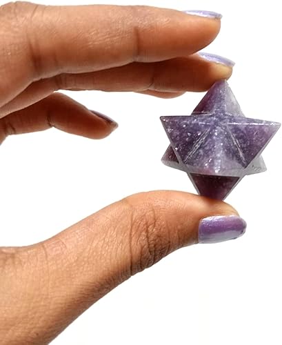 Miniatura 5 de Jet Energized Lepidolite Star Merkaba 1 pulgada Jet International Crystal Therapy 40 páginas, folleto de tratamiento de equilibrio de chakras, la