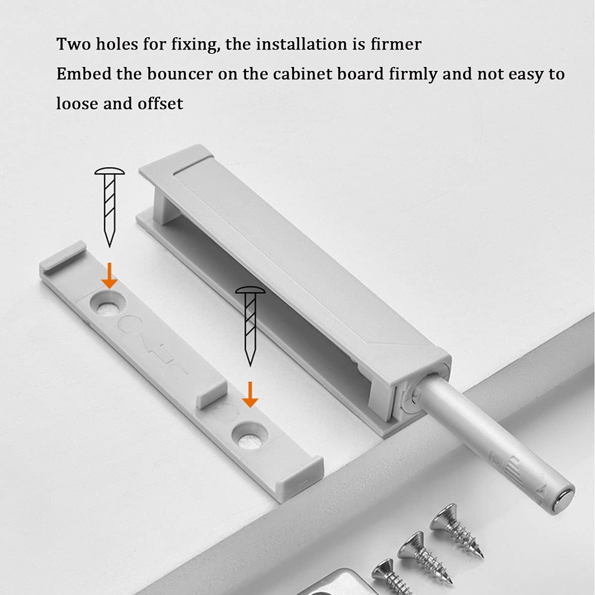 Push-to-Open Door Catch Cupboard Latch Recessed Cabinet Doors to Open Hardware Kitchen Touch Release Latches