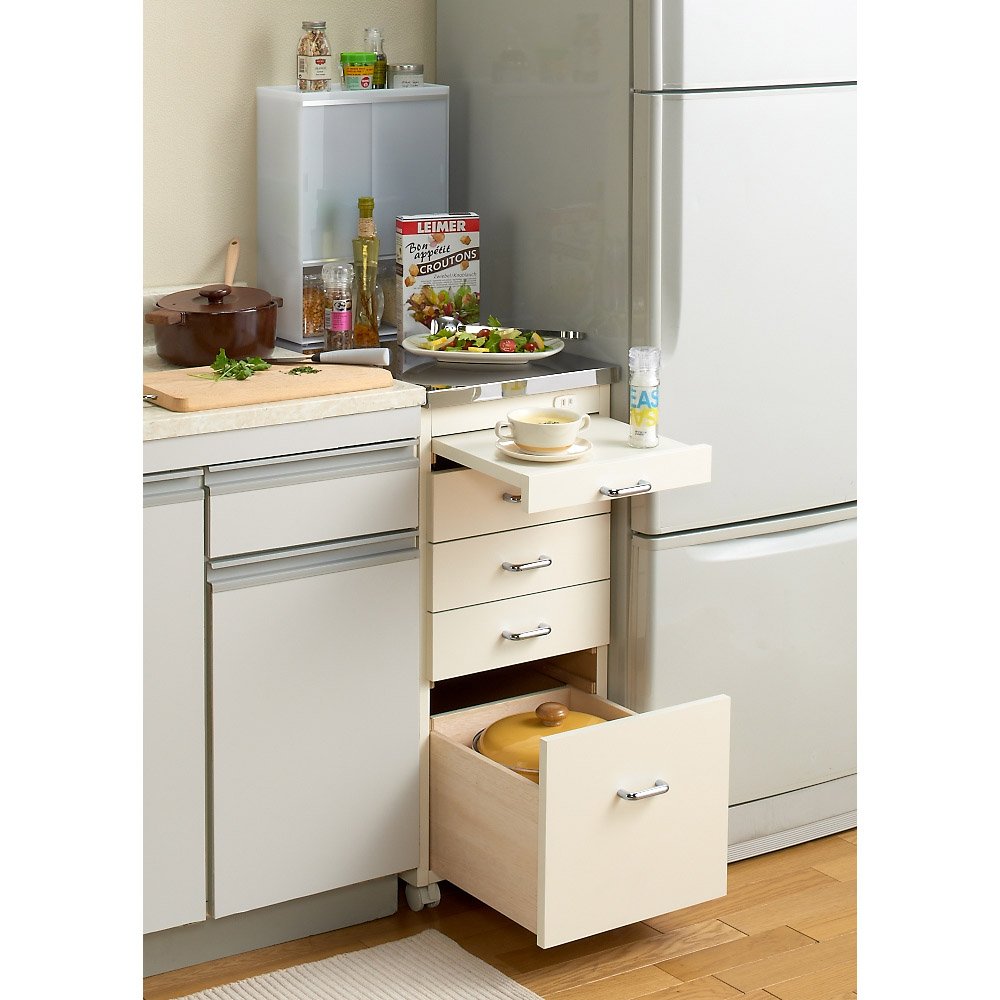 Amazon｜ディノス キッチン収納 キッチンストッカー 隙間収納 ［幅35