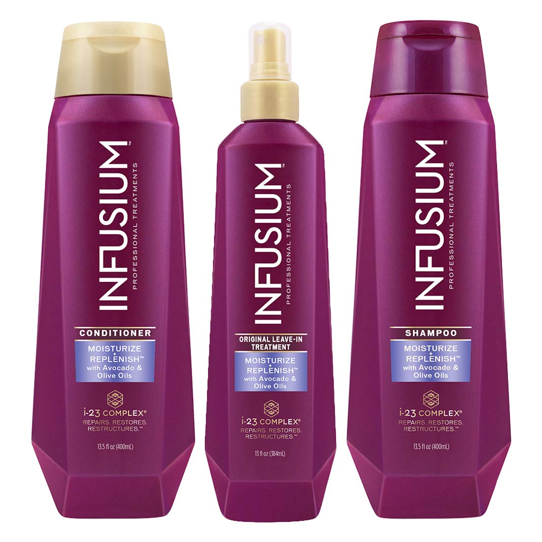 INFUSIUMMoisturize & Replenish Shampoo + Conditioner + Leave in Treatment Bundle Pack