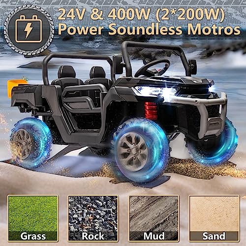 Bcarorur Z1 24V Ride On Toys For Big Kids W/Remote Control, 2 Seater Kids Utv W/20 Seat thumb #2