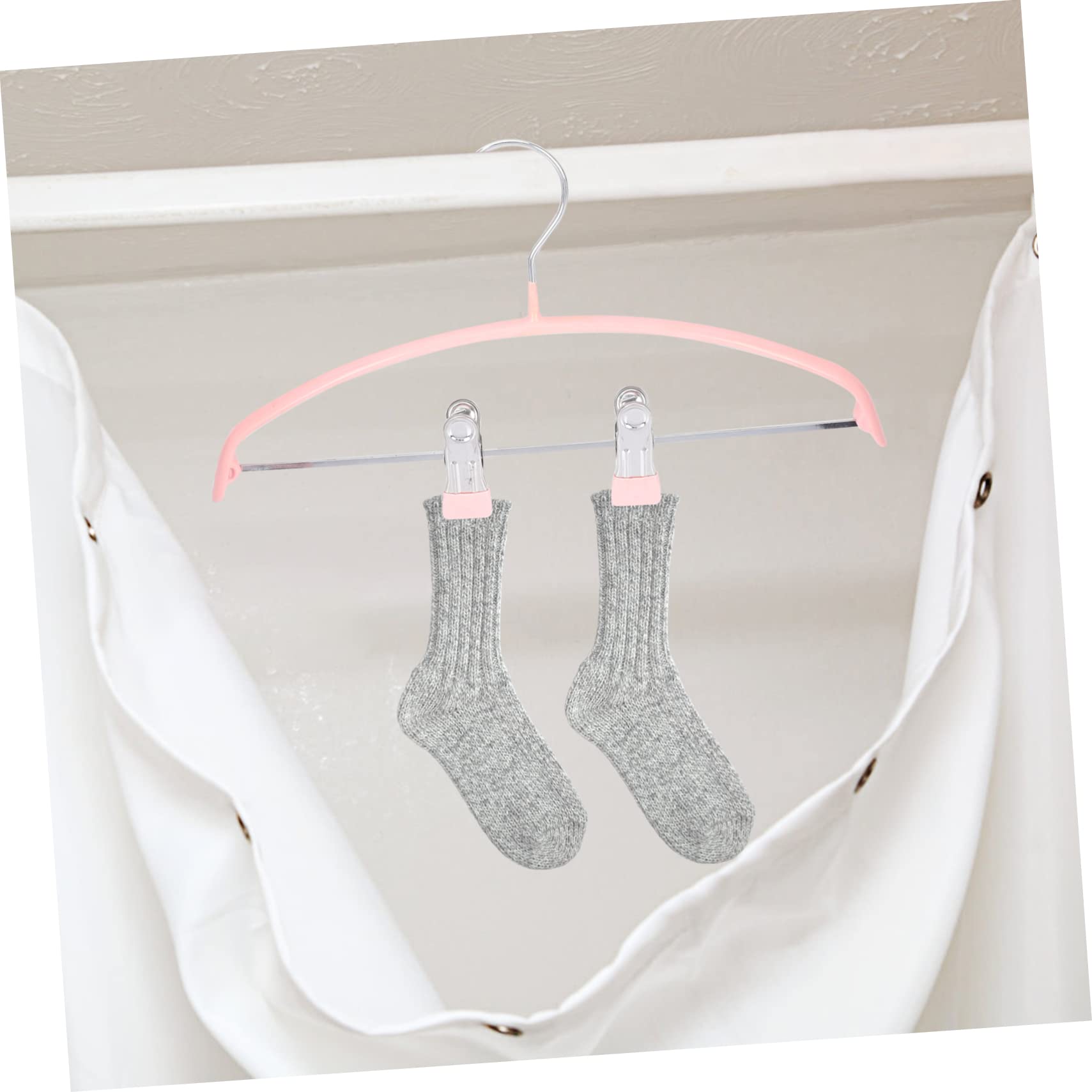 OFFSCH Multi-use Semi-Circle Hangers 5pcs Skirt Hangers Anti-Skid Clamp Strong and Stable for Clothing