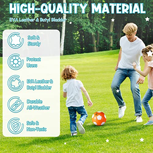 image for Jexine 6 Pcs Soccer Ball Bulk with Pump Official Size Indoor Outdoor S