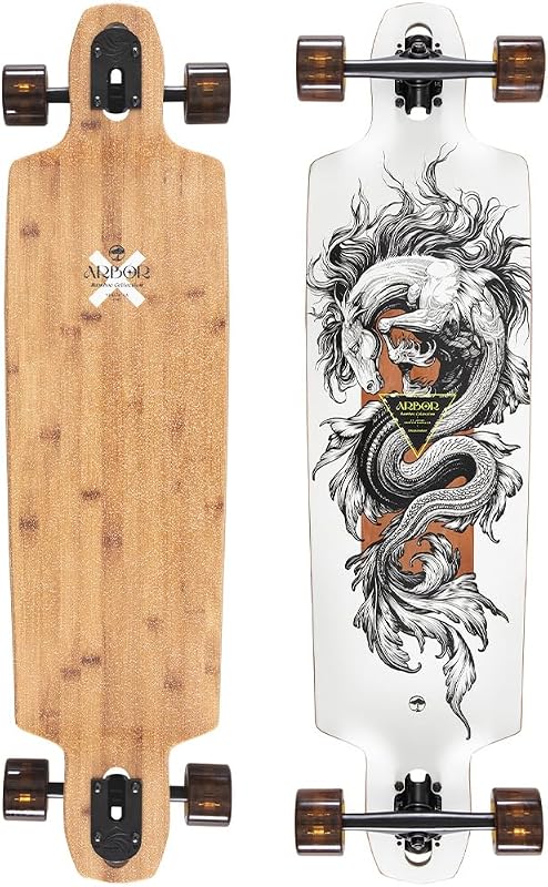 Arbor Bamboo Dropcruiser K Darmaeva 38” Complete Longboard Skateboard – Double Drop Cruiser Board with Paris 180mm Trucks, 69mm 78A Easyrider Wheels, ABEC 7 Bearings – Carving, Commuting & Freeride