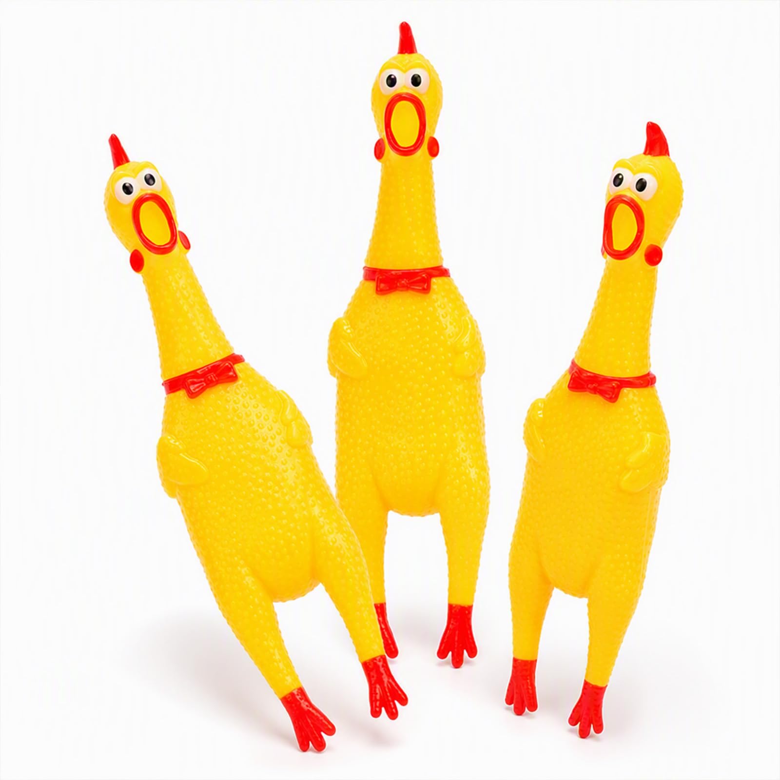 PYuWejn 3Pcs Rubber Chicken, Squeaky Chicken, 16 cm Each, Party Prank Gift