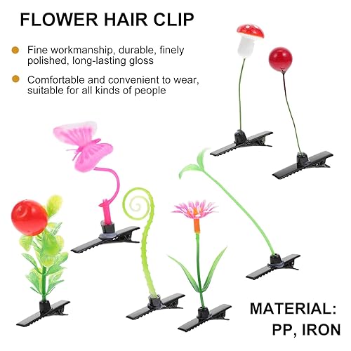 Miniatura 4 de Lurrose 56 piezas de mini brotes de guisantes para mujer, horquilla mixta para mujer, horquilla de planta novedosa simulación de frijoles,