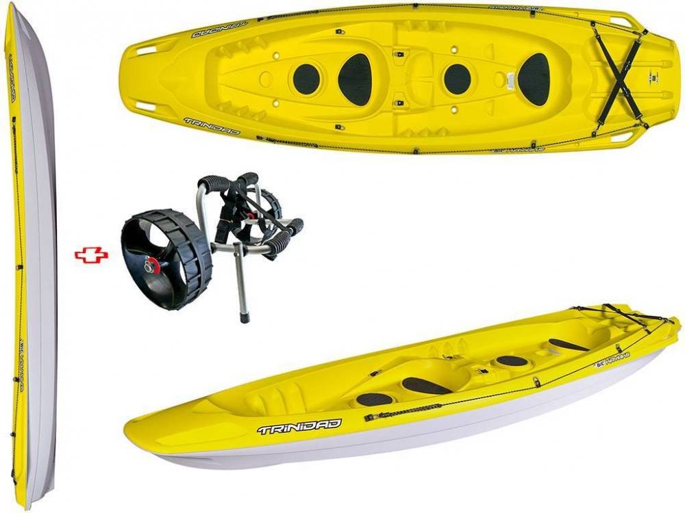 Bic Sport - Canoa Rigida in Polietilene Y0900 Trinidad Giallo + carrellino Eco 31605 BIC SPORT