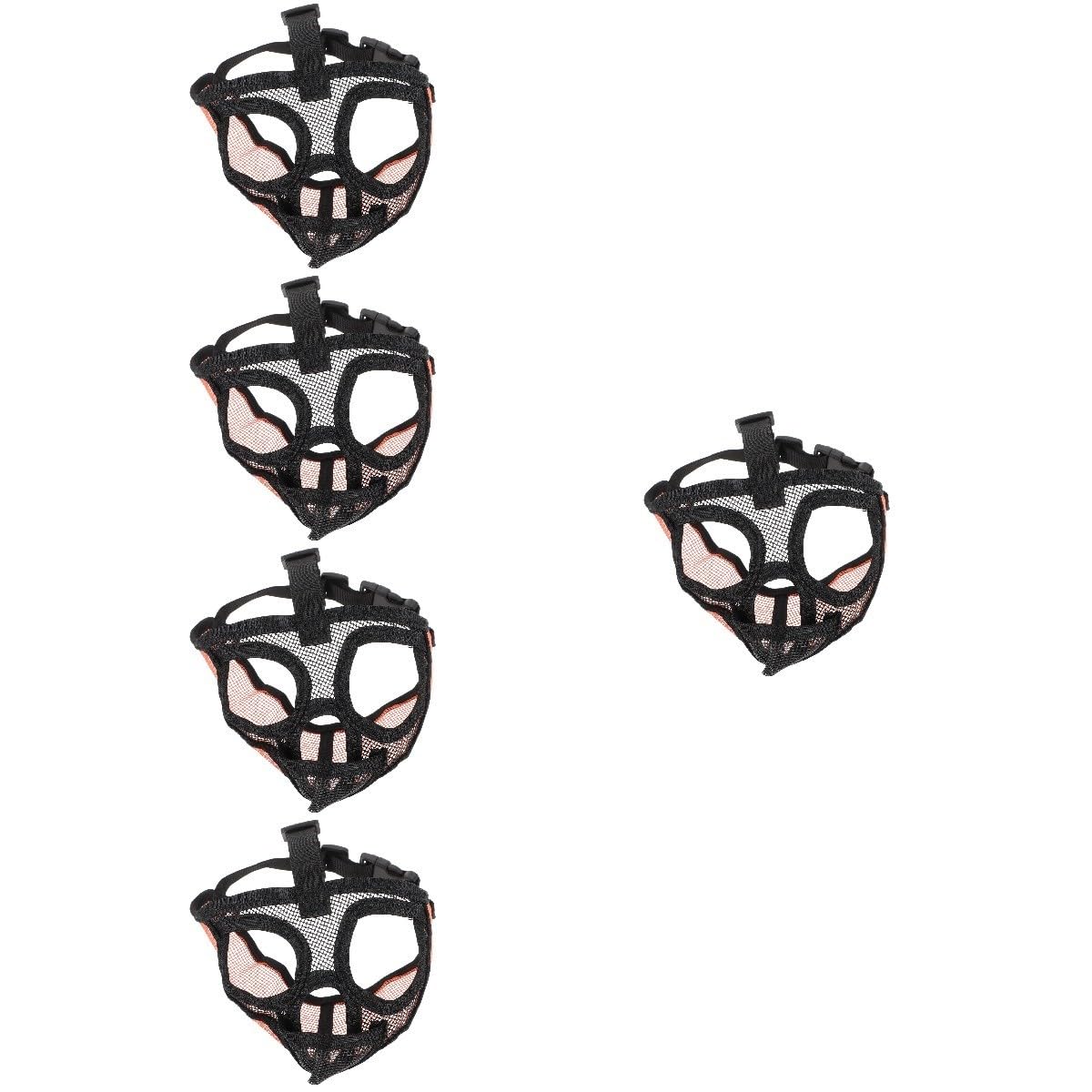 Sosoport 5pièces Muselière Respirante pour Chiens Ajustable Et Confortable Idéale pour Empêcher Les Aboiements Morsures Accessoire pour Et Autres Races à Museau Court