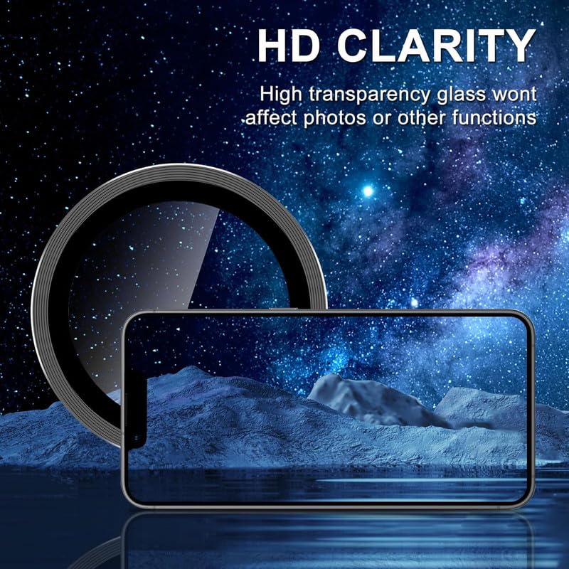 Image of Lens Glass Camera Ring Lens Protector For Nothing CMF Phone 2 Pro 5G, 9H Hardness,Full Coverage Camera Metal Ring Ultra-Thin /Clear /Silver (Pack Of 3)