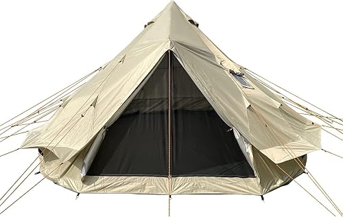 DANCHEL OUTDOOR B2 - Tienda de campaña de yurta portátil para 6-8 personas con gato de estufa sellada para campamento, tienda de campaña grande para