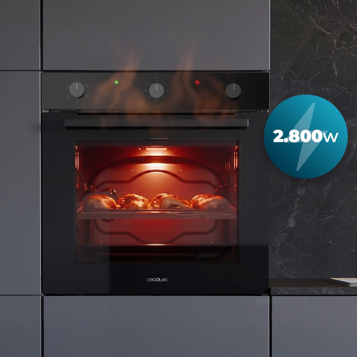 Cecotec Forno da Incasso 77 L Bolero Hexa C126001 Glass Black Time A